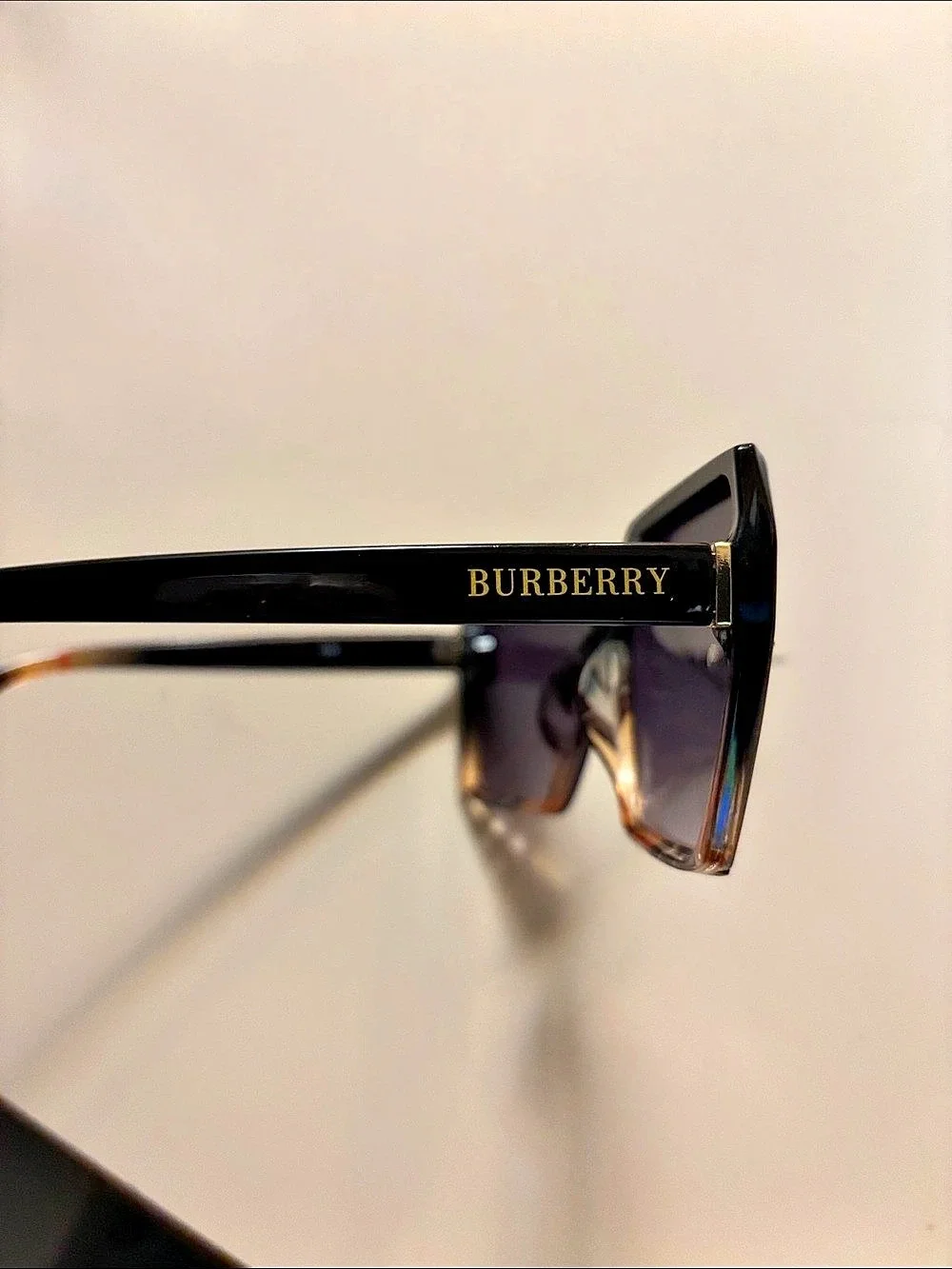 Burberry Daisy Square Sunglasses Black & Brown NWOT